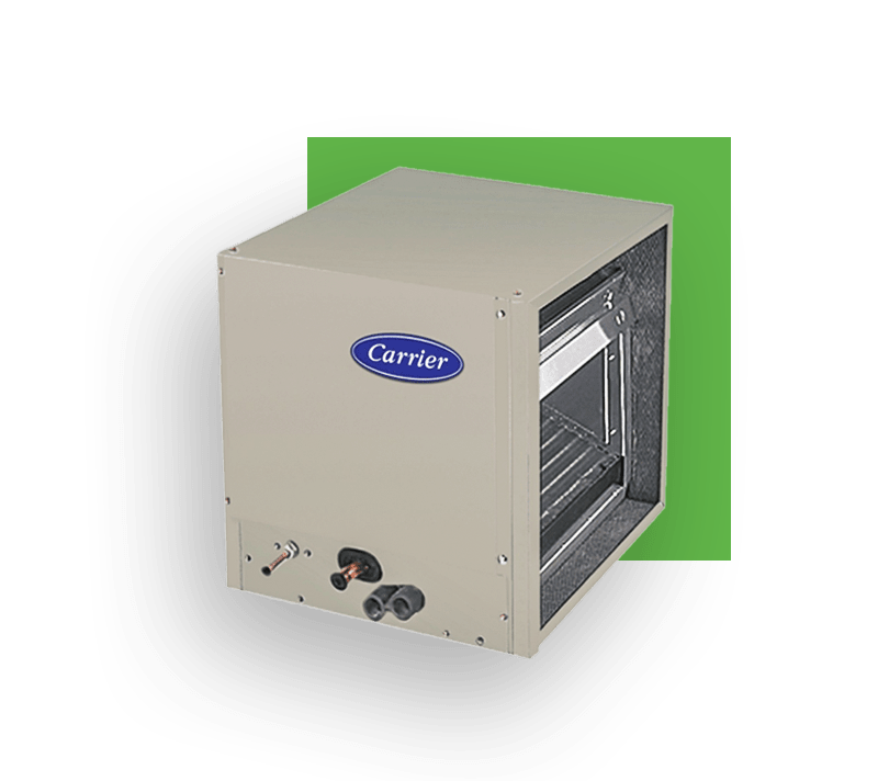 evaporator coil with green block